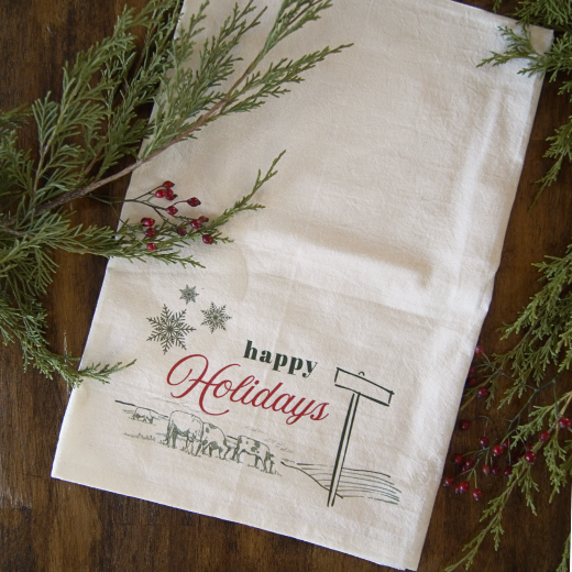 Happy Holidays Tea-Towel