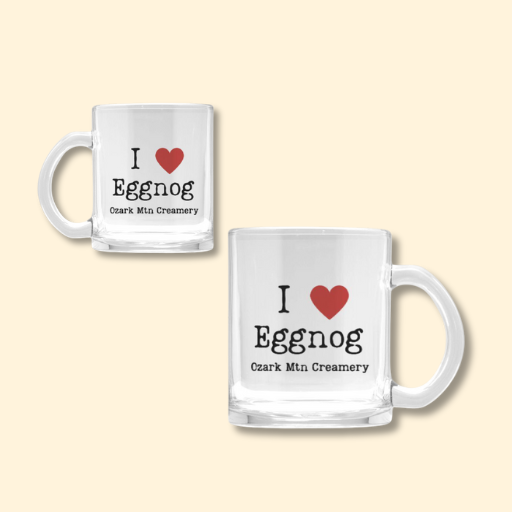 "I Love Eggnog" Glass Mug