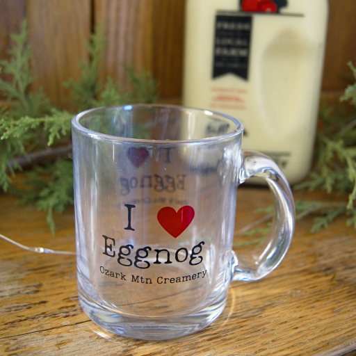"I Love Eggnog" Glass Mug
