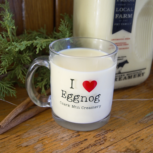 "I Love Eggnog" Glass Mug
